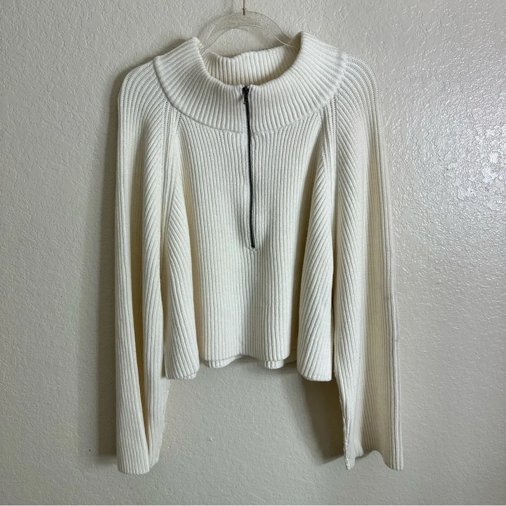 New free people Greta Half Zip sweater size XL